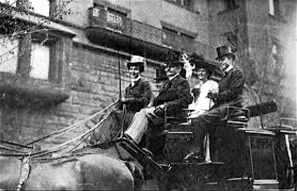 Gladys Cromwell driving a coach in New York City, during happier times.